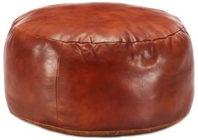 vidaXL Pufe 60x30 cm couro de cabra genuíno bronze