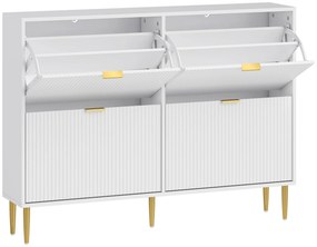 HOMCOM Móvel Sapateira Estreita Sapateira para Entrada com Prateleiras Ajustáveis para 20 Pares de Sapatos 105x24x91,5 cm Branco | Aosom Portugal