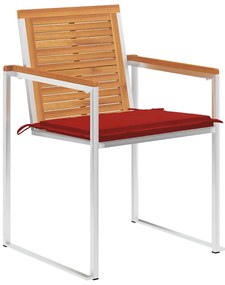 Cadeiras de jardim c/ almofadões 4 pcs madeira de acácia maciça