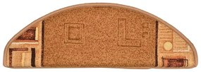 Tapetes de escada adesivos 15 pcs 65x21x4 cm bege