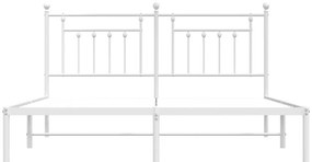 Estrutura de cama com cabeceira 160x200 cm metal branco