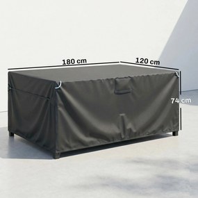 Capa impermeável para mobiliário de jardim de exterior em tecido Oxford 420D, com abertura de ventilação e saco de arrumação, 180 x 120 x 74 cm, preta