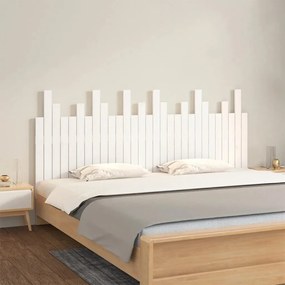 vidaXL Cabeceira de parede 185x3x80 cm madeira de pinho maciça branco