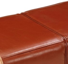 Banco de ginásio 160 cm couro genuíno e lona castanho