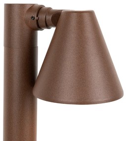 Poste exterior moderno castanho ferrugem 60 cm IP44 ajustável - Ciara Moderno