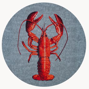 Tapete redondo jacquard de tecelagem plana Lobster