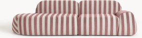 Módulo com chaise longue em teddy Wolke (3 lugares)