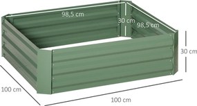 Conjunto de 2 Caixas de Plantio de Aço Caixa de Plantio Quadrada para