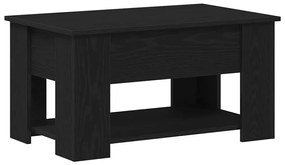 Mesa de Café em Carvalho Preto 79x49x41 cm Feita de Madeira Engenharia