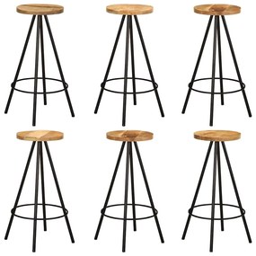 7 pcs conjunto de bar madeira de mangueira maciça