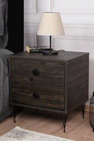 Mesa de Cabeceira Luna – Castanho Escuro – 50x55x40 cm