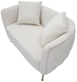 SOFÁ BUCAREST 127X74X73 CM CREME E DOURADO