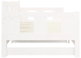 Estrutura sofá-cama de puxar 2x(80x200) cm pinho maciço branco