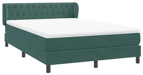 Box Cama primavera com Colchão Verde Escuro 140x210 cm Veludo
