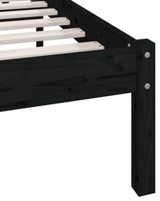 Estrutura cama pequena solteiro 75x190 cm madeira maciça preto