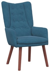 Poltrona Relaxante em Veludo Azul
