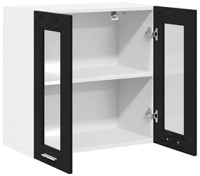 Cabide de Vidro Suspenso em Carvalho Preto - 60x31x60 cm, Feito de Mad
