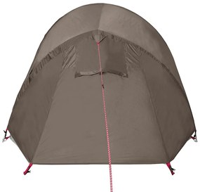 Tenda de campismo túnel para 2 pessoas impermeável castanho