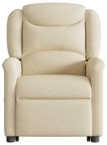 Poltrona elétrica elevatória massagens tecido creme