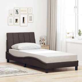 vidaXL Estrutura de cama sem colchão 80x200 cm tecido castanho-escuro
