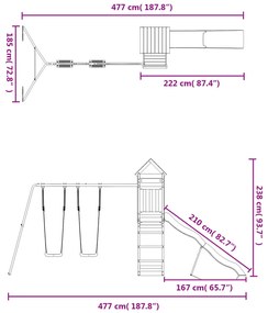 Conjunto de brincar para exterior madeira de pinho impregnada