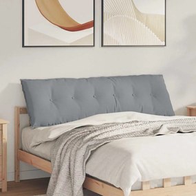 vidaXL Travesseiro para Costas Cinzento-claro 160 x 19 x 50 cm tecido
