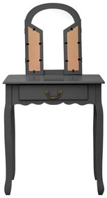 Toucador c/ banco 65x36x128 cm MDF e madeira paulownia cinzento