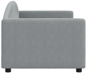 Sofá-cama 80x200 cm tecido cinzento-claro