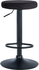 Banco de bar Ponte em veludo e com estrutura preta 38,5 x 60-81 x 38,5 cm Preto