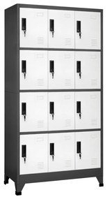 Cacifo aço 90x45x180 cm antracite e branco