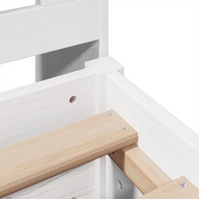 Cama com estante sem colchão 200x200 cm pinho maciço branco