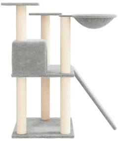 Árvore p/ gatos c/ postes arranhadores sisal 83 cm cinza-claro