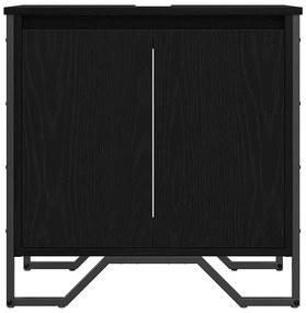 Armário para Lavatório de Casa de Banho Carvalho Preto 60x35x60 cm Mad