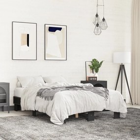 vidaXL Estrutura de cama 120x190 cm derivados de madeira/metal preto