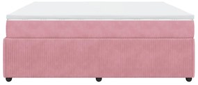 Cama com molas/colchão 180x200 cm veludo rosa