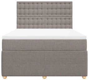 Cama com molas/colchão 140x190 cm tecido castanho-acinzentado