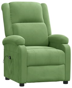 Poltrona reclinável elétrica veludo verde-claro