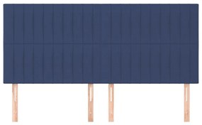 Cabeceira de cama 4 pcs tecido 100x5x78/88 cm azul