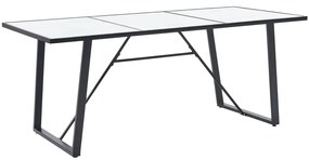 vidaXL Mesa de jantar 180x90x75 cm vidro temperado branco