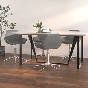 vidaXL Cadeiras de jantar giratórias 4 pcs tecido cinzento-escuro