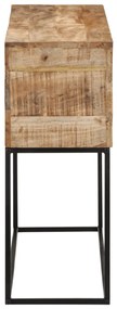 Mesa consola 110x30x75 cm madeira mangueira áspera maciça/ferro