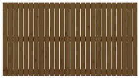 Cabeceira de parede 166x3x90 cm pinho maciço castanho-mel