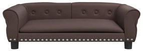 Cama para cães 95x55x30 cm couro artificial castanho