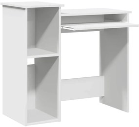 Secretária com prateleiras 84x40x78 cm contraplacado branco