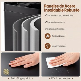 Caixote Lixo de Cozinha, 42 x 32-58 x 84-110 cm, Sensor de Movimento, Preto