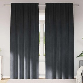 Cortinas Blackout vidaXL com fita superior 2 pcs Veludo Cinza Claro