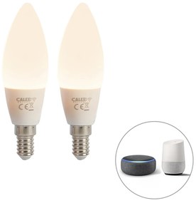 Conjunto de 2 lâmpadas LED inteligentes E14 B35 4,9W 470lm 2200-4000K