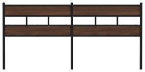 Cabeceira de cama 200cm derivados madeira/aço carvalho castanho
