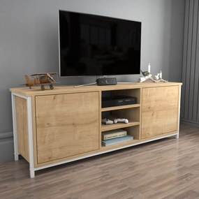 Móvel TV Otis – Branco Carvalho – 140x35,3x50,8 cm