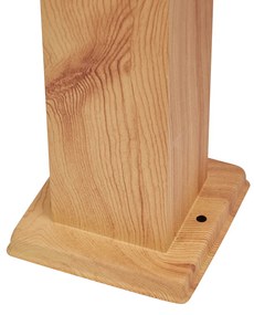 Candeeiro de pé moderno para exterior aço com impressão de madeira 80cm IP44 - Malois Moderno